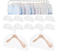 WIYETY 12 unidades de bolsas blancas para vestido: protector de polvo transparente para hombros, para ropa, ropa de traje, a prueba de polillas, para trajes, vestidos, abrigos, chaquetas, camisas,