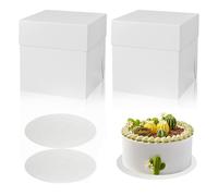 WIYETY 2 cajas para tartas, cajas para tartas, cajas de cartón, cajas para tartas, cajas blancas para cupcakes, pasteles (30,5 x 30,5 x 30,5 cm)