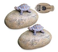 WIYETY 2 escondites para llaves al aire libre, piedra con compartimento secreto, caja fuerte para llaves, escondite para llaves en aspecto de piedra (tortuga)