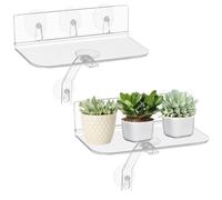 WIYETY 2 estantes para plantas para ventanas: estante de ventana de acrílico transparente para plantas con patas, 30 cm estante de plantas transparente colgante para ventanas, estantería de pared