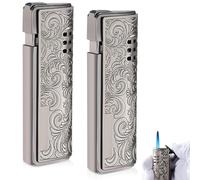 WIYETY 2 mecheros de gas recargables, resistentes al viento, para camping (se vende sin gas butano), 2 unidades