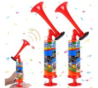 WIYETY 2 trozos de mano para estadio de bocina de aire, bocina de aire, bomba de presión de aire portátil, cuerno de niebla, bocina de aire para fiestas, eventos deportivos, graduación, color rojo