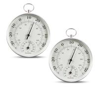 WIYETY 2 unidades de 10 cm termohigrómetro legible: termómetro redondo, higrómetro interior analógico, fácil de leer, termómetro de habitación, medidor de humedad para bebé, garaje, oficina