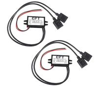 WIYETY 2 unidades de 12 V a USB: DC-DC 12 V a 5 V de voltaje, adaptador USB de 12 V a 5 V, convertidor de corriente de 3 A, convertidor de voltaje para coche, coche, moto, motor, cargador de audio