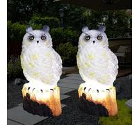 WIYETY 2 unidades de luces solares para jardín, búho, luz solar, forma de búho, luz LED solar, resistente al agua, luz solar para jardín, búho para iluminación exterior, jardín decorativo
