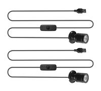 WIYETY 2 unidades Mini luz puntual: Mini iluminación de haz con interruptor, luz de acento pequeña, USB 5V 3W punto de iluminación para vitrinas, joyas, escaparates, modelos (3000K)