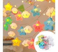 WIYETY 20 luces LED de 3 m, estrellas de colores, nubes, estrellas, luces decorativas para habitación infantil, forma de nube, cadena de luces, luces decorativas para ventanas, fiestas, bodas