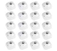 WIYETY 20 portalámparas E27: portalámparas de pared con rosca para LED de hasta 60 W y 250 V, universal E27, para techo de sótano, garaje, pared de madera, color blanco