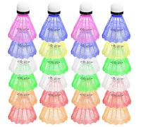 WIYETY 24 bolas de bádminton de plástico: mezcla de colores, entrenamiento deportivo, entrenamiento de alta velocidad, para jardín, bádminton, pelota de volante, para deportes al aire libre e interior