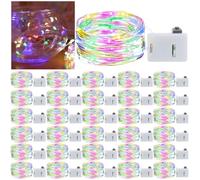 WIYETY 30 unidades de luces LED: 2 m mini cadenas de luces alimentadas con pilas, resistente al agua, cobre, cadena de luces de alambre para fiestas, Navidad, Halloween, bodas, Navidad, decoración