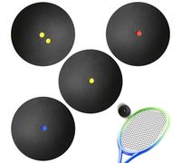 WIYETY 4 bolas de squash: pelota de squash de alto rebote, competición oficial, pelota de squash profesional para principiantes, competencia y entrenamiento (puntos amarillos dobles, puntos amarillos