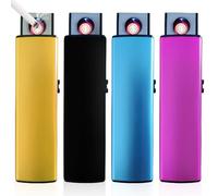 WIYETY 4 mecheros electrónicos a prueba de viento, con puerto USB, encendido de doble cara, sin llama, sin gas