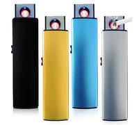 WIYETY 4 mecheros electrónicos contra tormentas: encendedor eléctrico resistente al viento con puerto USB, encendido de doble cara, encendedor de tormenta sin llama, recargable por USB, sin gas
