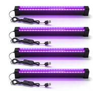 WIYETY 4 unidades de luz negra: 8 W UV LED lámpara de luz negra con interruptor y conector USB, barra de luz negra para discoteca, fiesta, decoración de Halloween, iluminación de escenario