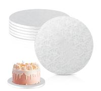 WIYETY 5 Piezas Base para Tartas Cake Board en Cartulina, Ableros Redondos para Tartas, Soporte para Tartas, Bandeja para Tartas, Posavasos Tartas para Transportar Tartas y Tartas, 12 Pulgadas Plata