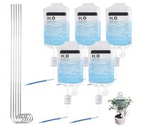 WIYETY 6 bolsas de riego por goteo: 350 ml bolsas de riego automático por goteo con interruptor de válvula de flujo ajustable, riego de plantas para plantas de interior