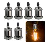 WIYETY 6 piezas casquillo Edison Retro, casquillo de de aluminio, adaptador para lámpara colgante, DIY Luminaria de pared, negro