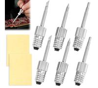 WIYETY - 6 puntas de soldadura USB E10, punta de soldadura inalámbrica para electricidad, latón