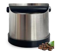 WIYETY 700 ml para portafiltros: recipiente de café de acero inoxidable con barra de silicona extraíble, caja de café espresso plateada para cafetera espresso, regalo ideal para baristas