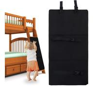 WIYETY 78 x 38 x 1,5 cm cubierta de escalera de litera: plegable cama litera escalera tapicería con hebillas ajustables, protección de escalera ajustable con hebillas seguras (negro)