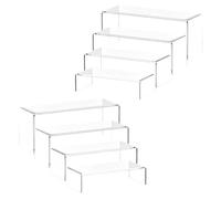 WIYETY 8 soportes de exhibición de acrílico: transparente, acrílico elevador, almacenamiento versátil, estante elevador de mesa, soporte de pantalla, soporte de exhibición, elevadores de pantalla