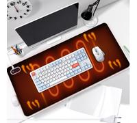 WIYETY 80 x 33 cm de piel sintética con calefacción: una sola pieza premium para escritorio, base climatizada para pantalla táctil para invierno, para PC, portátil, oficina, color negro