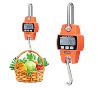 WIYETY Báscula Digital Colgante 300 kg Con Ganchos - LCD Portátil Para Equipaje, Granja, Fábrica y Caza