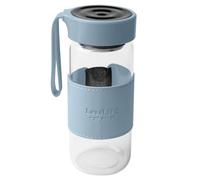 WIYETY Batido de proteínas de 480 ml: Classic Loop Shaker con 2 bolas agitadoras, sin BPA, pequeña botella de cristal, a prueba de fugas, coctelera para fitness y batidos de proteínas (azul)