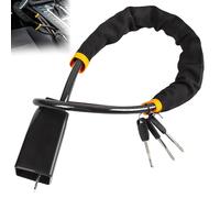 WIYETY Bloqueo de volante: 3 llaves de bloqueo de volante para coche, ajuste universal para coche, antirrobo, con cubierta de nailon, enchufe para cinturón de seguridad, resistente