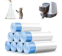 WIYETY Bolsas para Arena de Gatos: 160 Piezas 8 Rollos Bolsas de Desechos 45 * 50cm Bolsas para Arena para Inodoros de Gatos con Cuerda, Manejo Fácil