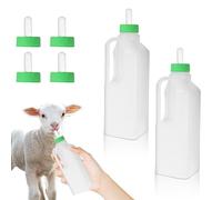 WIYETY Botella de Leche de Cordero: 2 Piezas Alimentador Con 4 Tetinas, Botella de Cría de Terneros Con Mango, Para Ovejas y Vacas, 850 ML