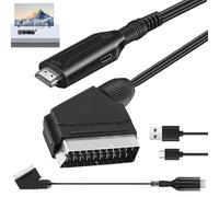 WIYETY Cable SCART a HDMI: adaptador con cable HDMI y SCART, Full HD 1080P/720P, convertidor de audio de vídeo para HDTV, STB, VHS, Xbox PS3, Sky DVD, Blu-Ray
