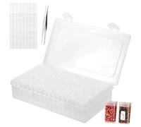 WIYETY Caja de almacenamiento de semillas de 64 ranuras: organizador de semillas con etiquetas y pinzas, almacenamiento de semillas, cajas de clasificación transparentes para semillas de flores