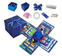 WIYETY Caja de explosión DIY Surprise Box de 5 capas, caja de regalo creativa, caja de regalo sorpresa, tarjetas de cumpleaños, caja sorpresa hecha a mano, para hombre, mujer, niña, niño - azul