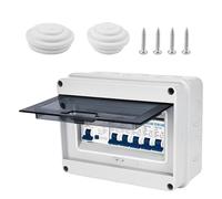 WIYETY - Caja de fusibles, resistente al polvo, IP65, interruptor de protección 63A, caja de fusibles, IP65, interruptor de aire, 2 x 6 10 20 32 A, pequeño distribuidor para jardín exterior