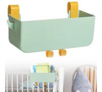 WIYETY Cama Colgando Cestas de Almacenamiento Colgar Bolsillos de Cama con Gancho, Organizador de Pañales para Bebé, Cestas de Almacenamiento Cama Colgando para Cuna, Estantería, Dormitorio, Verde