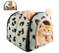 WIYETY Cama para conejillos de indias, cueva con cojín extraíble, para conejos enanos, chinchilla, hámster, color verde