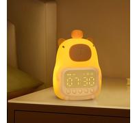 WIYETY Capybara Despertador con Luz Nocturna: Dulce Despertador para Dormitorio con Luz Nocturna Regulable, Lámpara de Mesa Recargable para Principiantes de Escuela