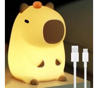 WIYETY Capybara Luz nocturna para niños regulable: USB recargable Capybara lámpara de noche para bebé, lámpara de noche suave de silicona táctil LED con temporizador, luz de lactancia para bebé,