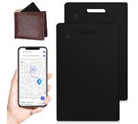 WIYETY Carta Rastreador para Cartera Ultra-Compacta: 2 Piezas Rastreador GPS Impermeable IP68, Instalación y Seguimiento Fáciles, para Carteras, Pasaportes y Maletas de Viaje (85x54x1.8mm, Negro)