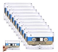 WIYETY - Casetes de audio vacíos (10 unidades, silencioso, 60 min, cinta de plástico transparente, para conferencias, seminarios, grabaciones diarias)