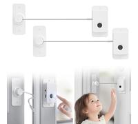 WIYETY Cerradura para frigorífico con huellas dactilares, 2 unidades, cerradura inteligente para ventana de puerta, cerradura de huellas dactilares, seguro para armario de bebé, carga USB para
