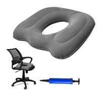 WIYETY Cojín Ortopédico Inflable Gris: Cojín Coxis Inflable con Bomba Push Pull Portátil, Almohada Inflable Ortopédica Cojin Coxis Ergonómico Adecuado para Oficina Aliviar las Hemorroides, Auave