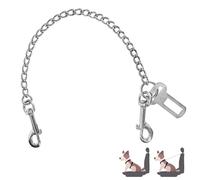 WIYETY Collar de perro de acero inoxidable resistente a mordeduras: 80 cm, cinturón corto para asiento trasero de coche, correas de seguridad para perros pequeños, medianos y grandes