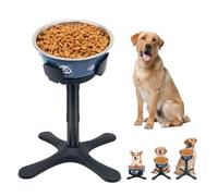 WIYETY Comedero para perros para mascotas medianas y grandes, soporte para perros con ancho ajustable, para cuencos de 14 - 24,5 cm, cuenco elevado, altura ajustable a 14-33,5 cm, solo soporte