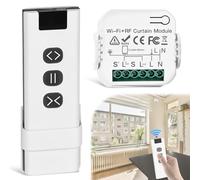 WIYETY Control de persiana por radio, juego de reequipo: control de motor de persiana con mando a distancia y módulo receptor WiFi RF, alcance de hasta 100 m, interruptor inalámbrico para persianas,
