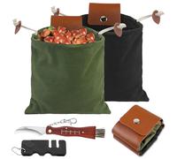 WIYETY Cuchillo de setas con cepillo, 2 bolsas para recoger hongos y mini afilador de cuchillos, 4 unidades, cuchillo de esponja con pincel, bolsa de recogida de setas, mini piedra de afilar, cuchillo