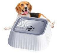 WIYETY Cuenco de agua para perros de 1,3 l sin derrames: cuenco flotante para perros, dispensador de agua antisalpicaduras, cuenco para perros a prueba de fugas (gris, 1,3 L)