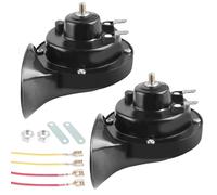 WIYETY Cuerno de caracol eléctrico súper ruido: 2 unidades de cuerno de caracol de aire, bocina para coche, camión, moto, barco, etc. Todos los vehículos de 12 V, color negro