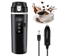 WIYETY DC 12 V/24 V Hervidor de agua eléctrico para coche, 500 ml, taza de agua eléctrica con 4 niveles de regulación de temperatura y tapa antiderrames, hervidor de agua portátil de viaje, protección